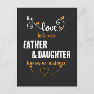The love between father and daughter distance postcard