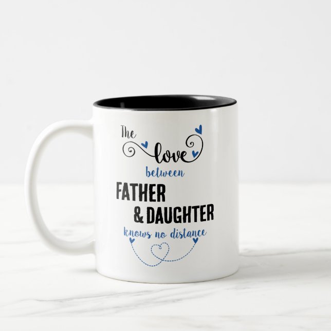 The love between father and daughter distance Two-Tone coffee mug (Left)