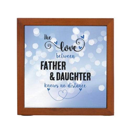 The love between father and daughter distance wood desk organizer