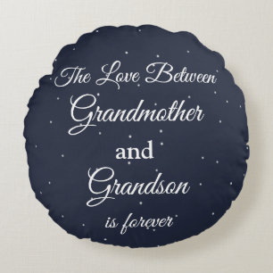 The Love Between Grandmother & grandson is forever Round Pillow