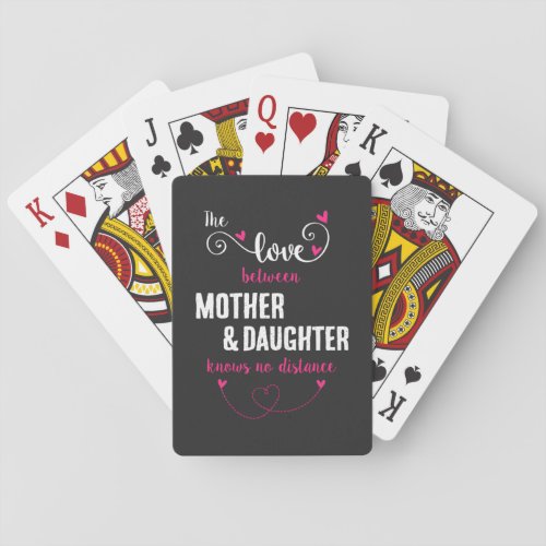The love between mother and daughter distance playing cards