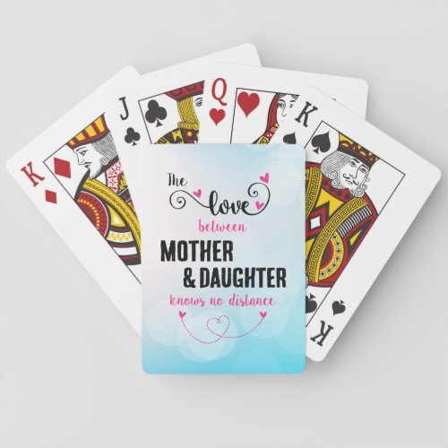 The love between mother and daughter distance playing cards