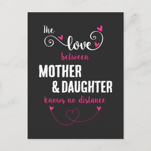 The love between mother and daughter distance postcard