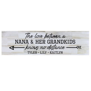 The Love Between Nana's White Wooden Wall Sign