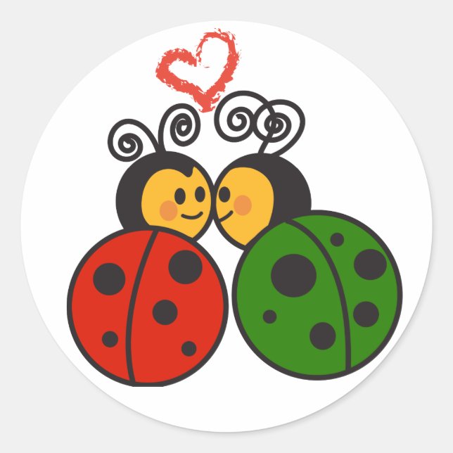 The love bugs classic round sticker (Front)