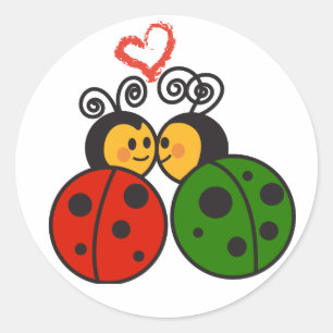 The love bugs classic round sticker