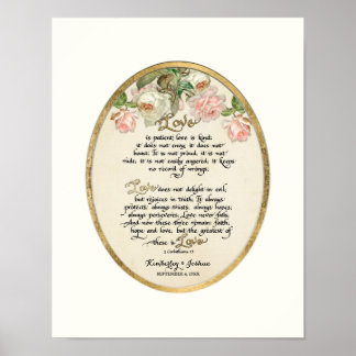 The Love Chapter, 1 Corinthians 13 Calligraphy Poster