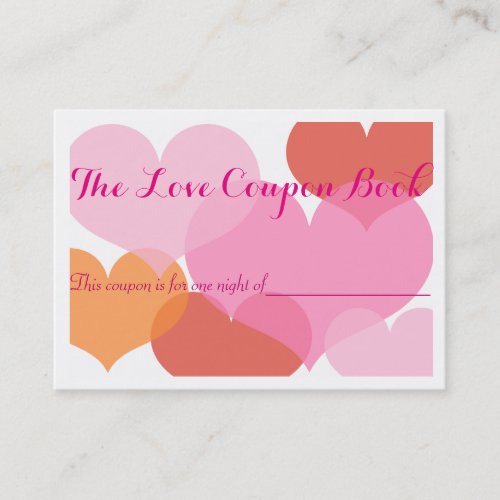 The Love Coupons Book Discount Card
