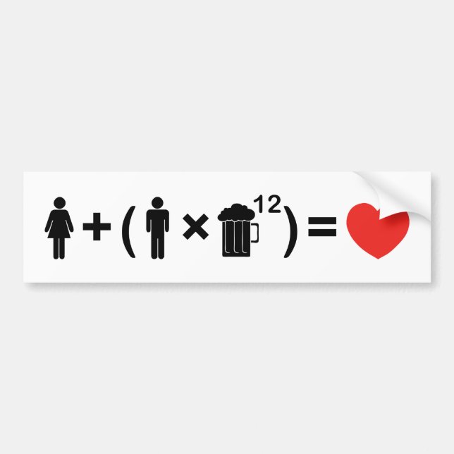 The Love Equation for Men Bumper Sticker (Front)