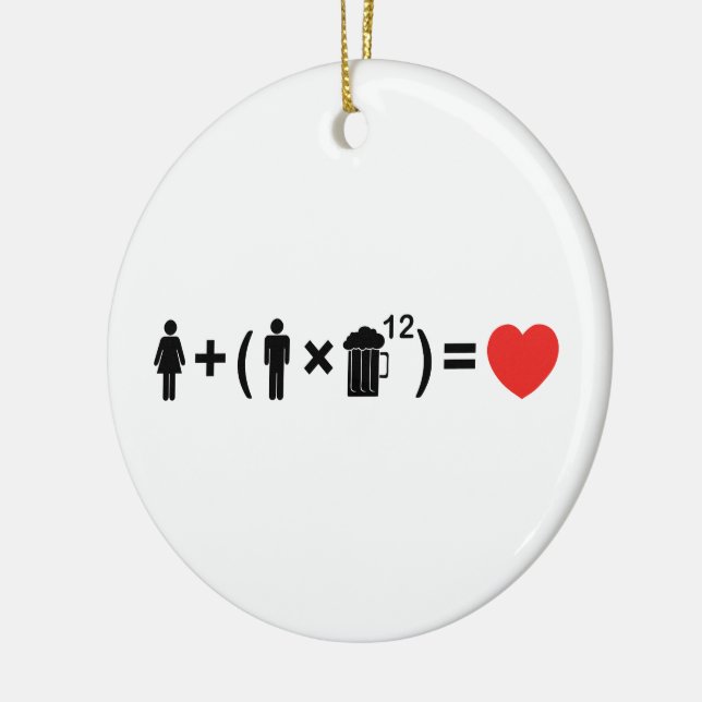 The Love Equation for Men Ceramic Ornament (Left)