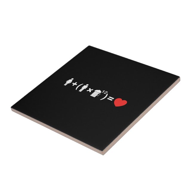 The Love Equation for Men Ceramic Tile (Side)
