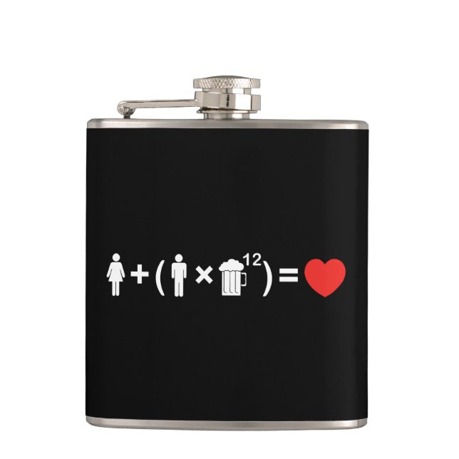 The Love Equation for Men Hip Flask (Front)