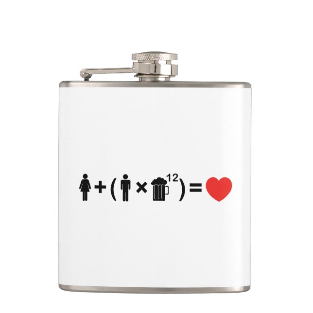 The Love Equation for Men Hip Flask (Front)