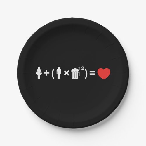 The Love Equation for Men Paper Plates