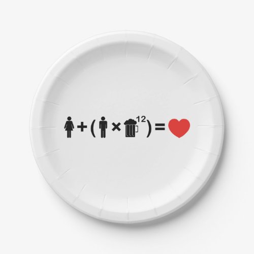 The Love Equation for Men Paper Plates