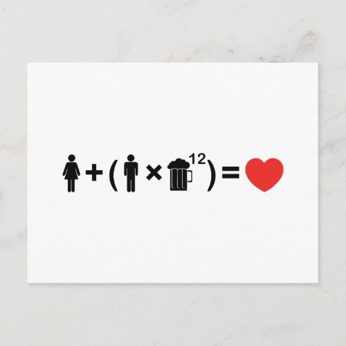 The Love Equation for Men Postcard
