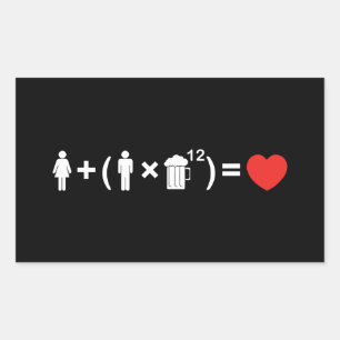 The Love Equation for Men Rectangular Sticker