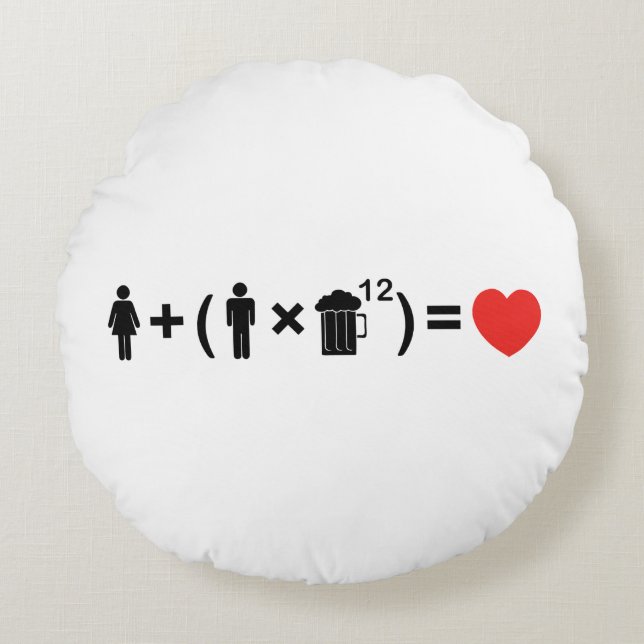 The Love Equation for Men Round Pillow (Front)