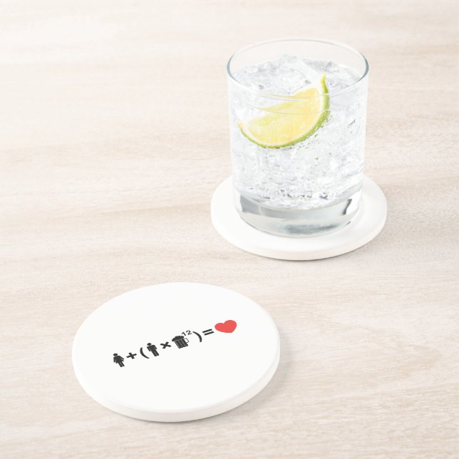 The Love Equation for Men Sandstone Coaster (Side)