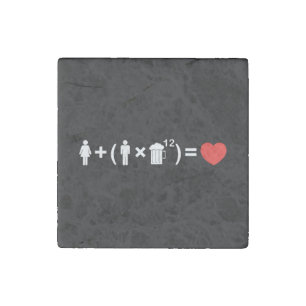 The Love Equation for Men Stone Magnet