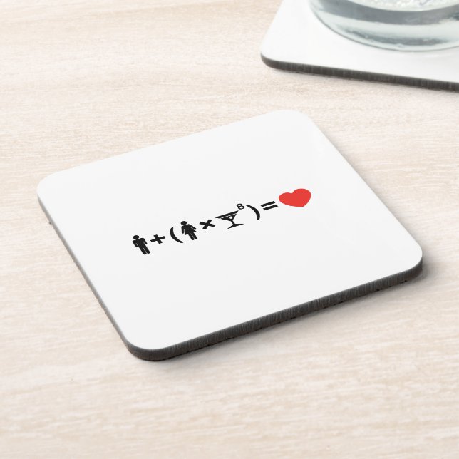 The Love Equation for Women Beverage Coaster (Left Side)