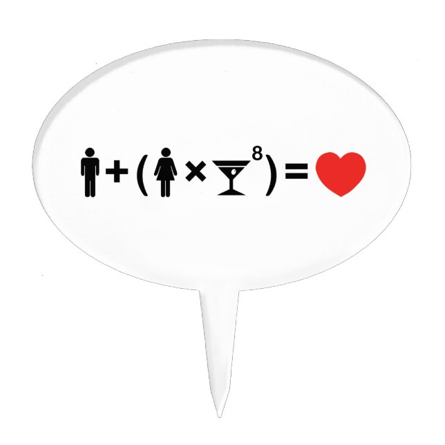 The Love Equation for Women Cake Topper (Front)