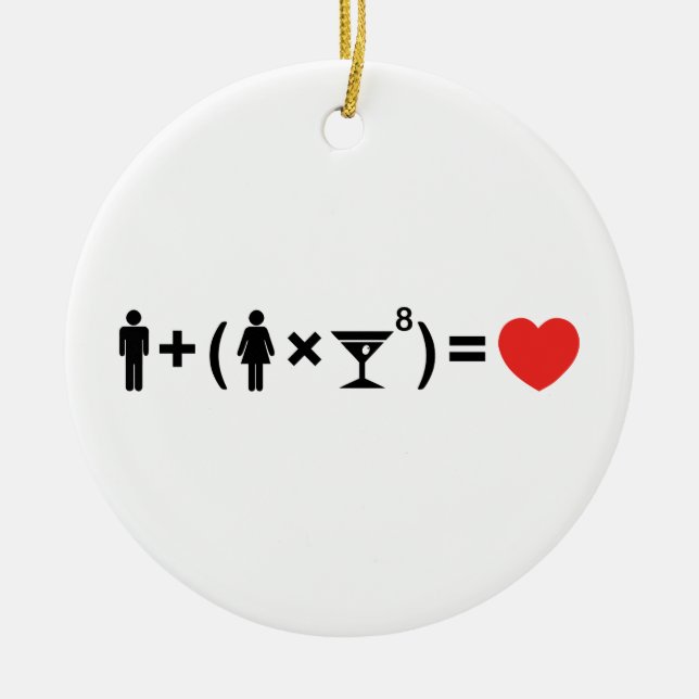The Love Equation for Women Ceramic Ornament (Front)