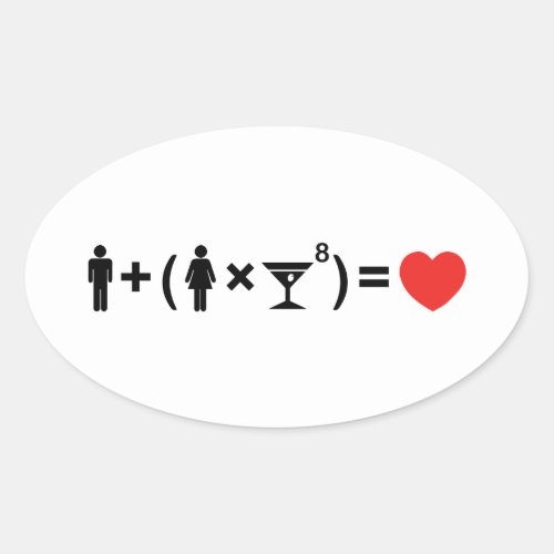 The Love Equation for Women Oval Sticker