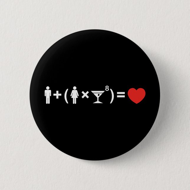 The Love Equation for Women Pinback Button (Front)