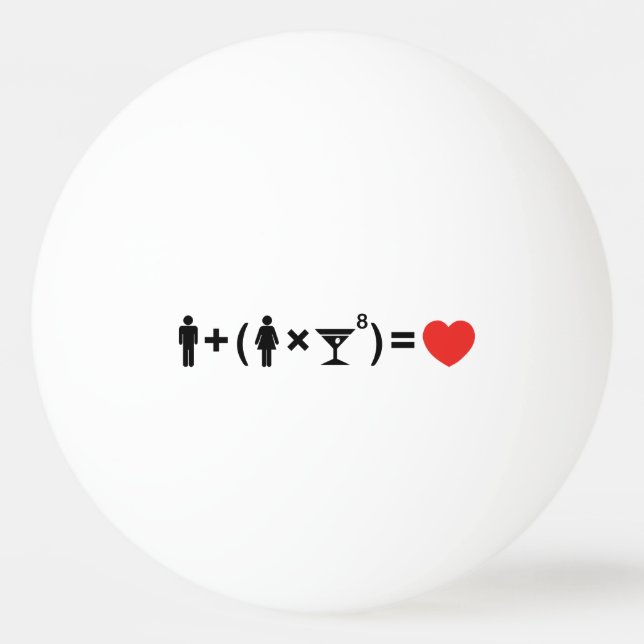 The Love Equation for Women Ping-Pong Ball (Front)