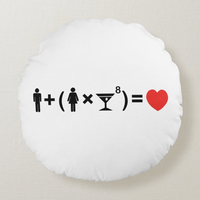 The Love Equation for Women Round Pillow (Front)