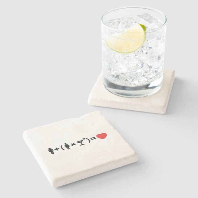 The Love Equation for Women Stone Coaster (Side)