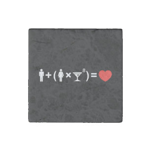 The Love Equation for Women Stone Magnet
