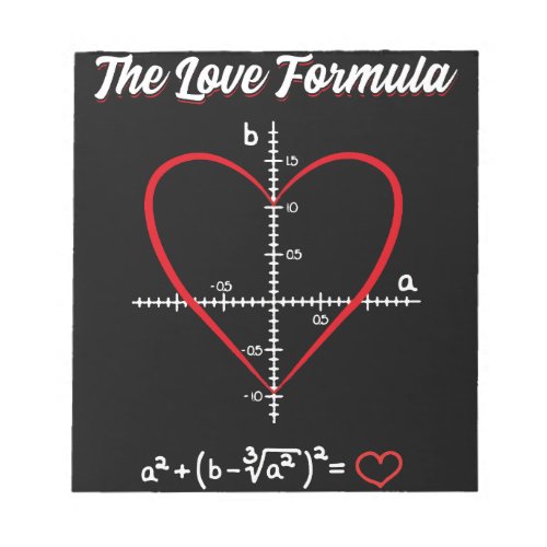 The Love Formula Math Valentine Day Notepad