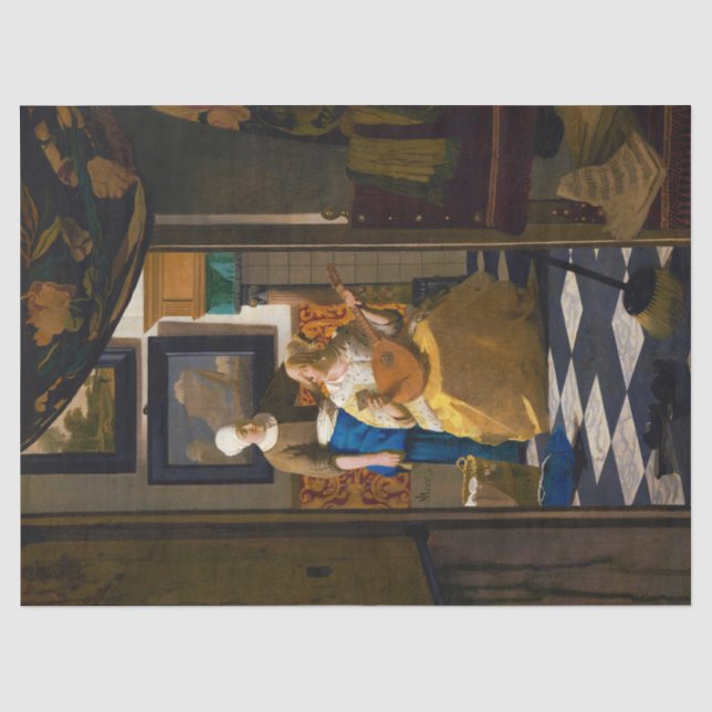 The Love Letter, 1669-1670 by Johannes Vermeer Tissue Paper (Front)
