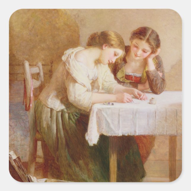 The Love Letter, 1871 Square Sticker (Front)