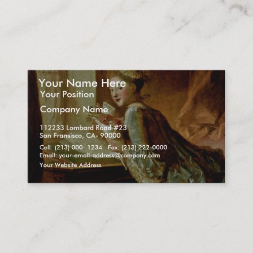 The Love Letter,  By Fragonard, Jean-Honoré (Best Business Cards