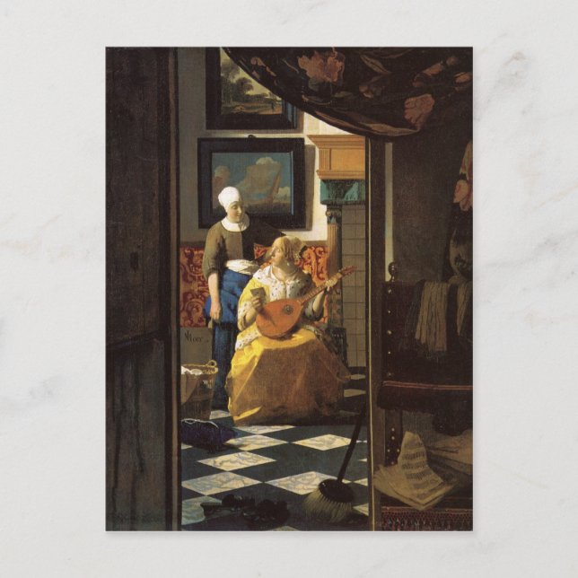 The love letter by Johannes Vermeer Postcard (Front)