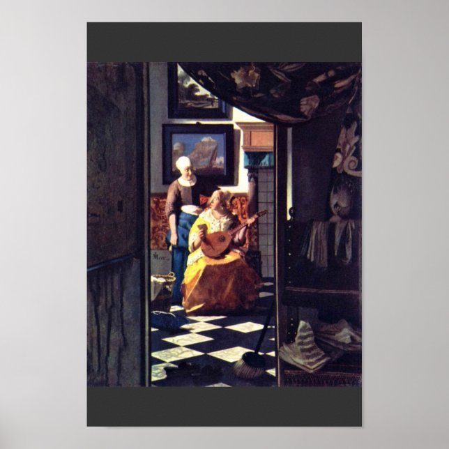 The Love Letter,  By Johannes Vermeer Poster (Front)