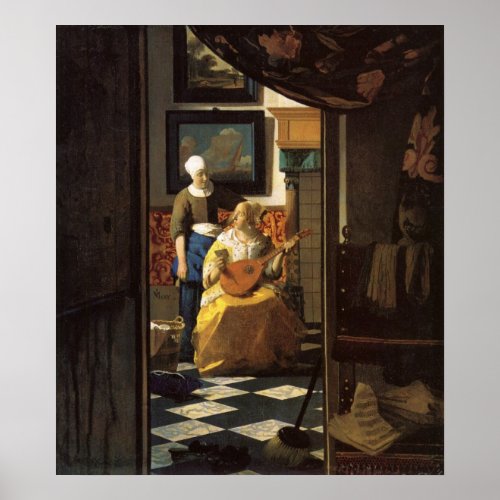 The love letter by Johannes Vermeer Poster