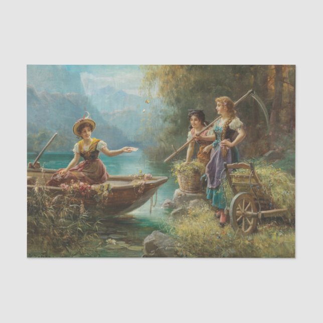 The Love Message by Hans Zatzka Tissue Paper (Front)