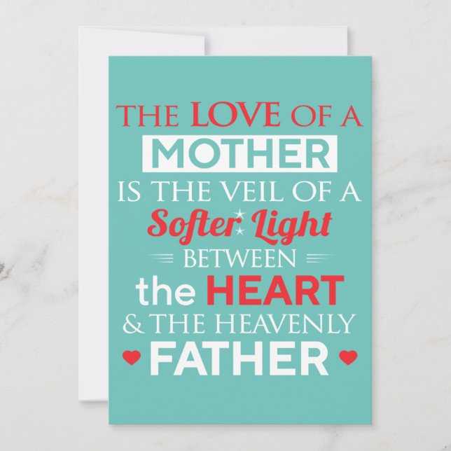 The Love Of A Mother Is The Veil Of Softer Life Announcement (Front)