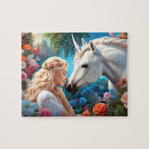 The Love of a Princess for Her Unicorn Jigsaw Puzzle