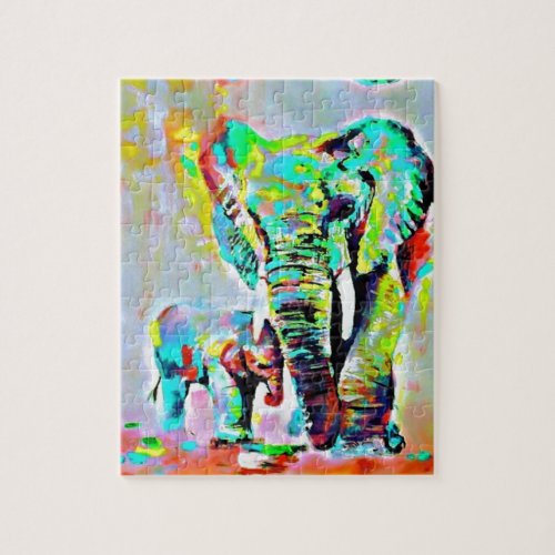 The Love Of Elephants Jigsaw Puzzle