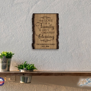 The Love of Family Romantic Wooden Wall Sign