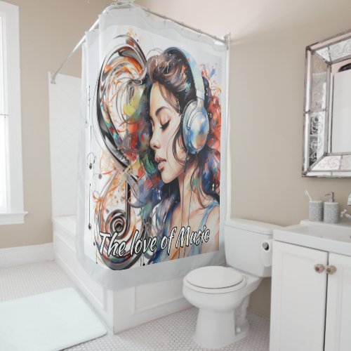 The love of music shower curtain