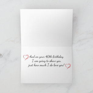 **THE LOVE OF MY LIFE** 40th BIRTHDAY WISH Card