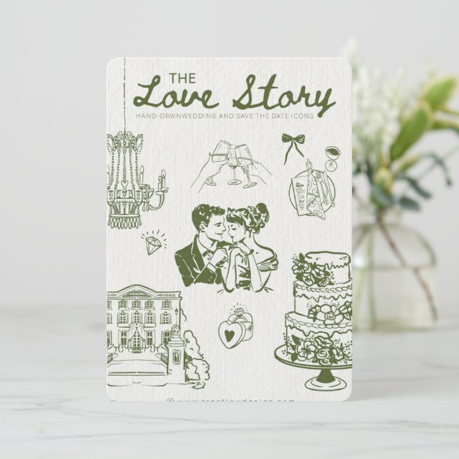 💍the love story invitation (Standing Front)