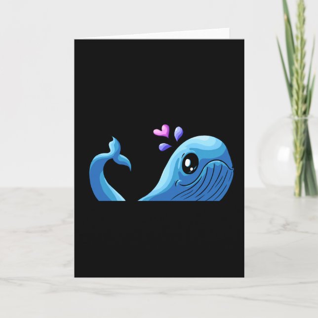 The Love Whale | Spout Heart Valentine Card (Front)