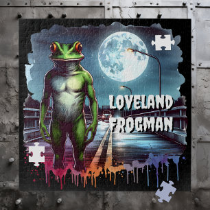 The Loveland Frogman Ohio Cryptid Jigsaw Puzzle